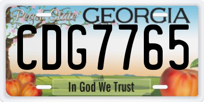 GA license plate CDG7765