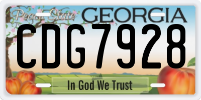 GA license plate CDG7928