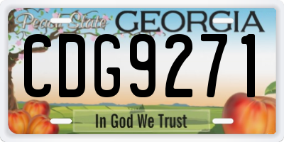 GA license plate CDG9271