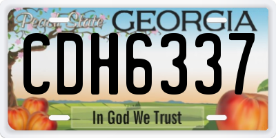 GA license plate CDH6337