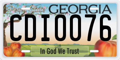 GA license plate CDI0076