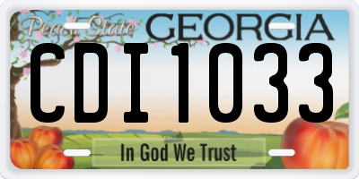 GA license plate CDI1033