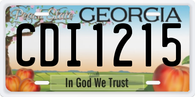 GA license plate CDI1215