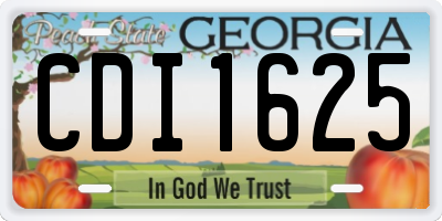 GA license plate CDI1625