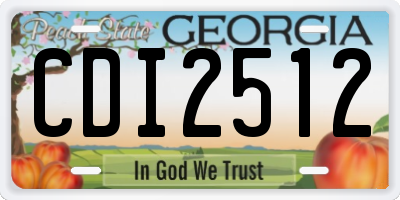 GA license plate CDI2512