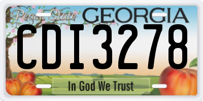 GA license plate CDI3278