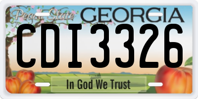 GA license plate CDI3326