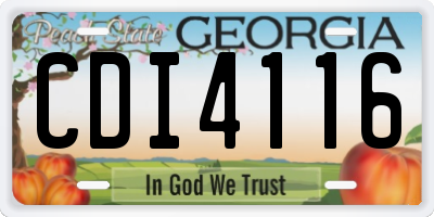 GA license plate CDI4116