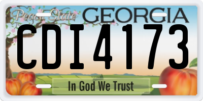 GA license plate CDI4173