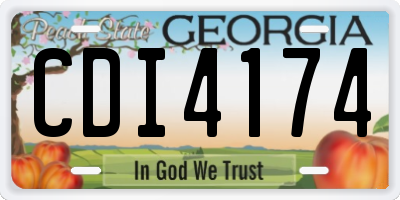 GA license plate CDI4174