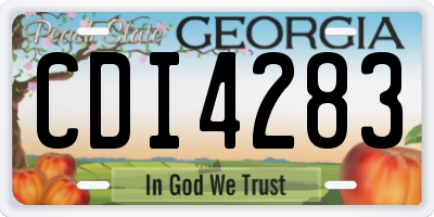 GA license plate CDI4283
