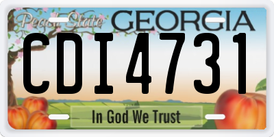 GA license plate CDI4731