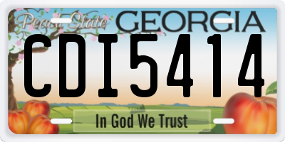GA license plate CDI5414