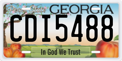 GA license plate CDI5488