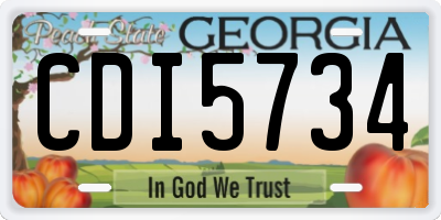 GA license plate CDI5734