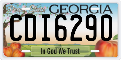 GA license plate CDI6290
