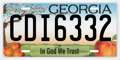 GA license plate CDI6332