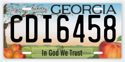 GA license plate CDI6458