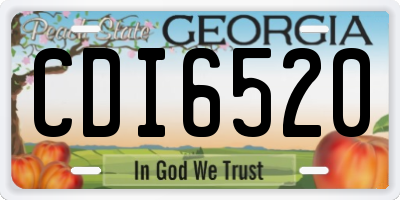 GA license plate CDI6520