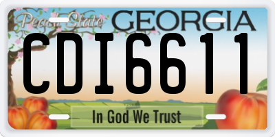 GA license plate CDI6611