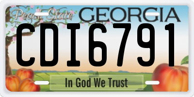 GA license plate CDI6791