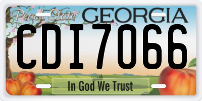 GA license plate CDI7066