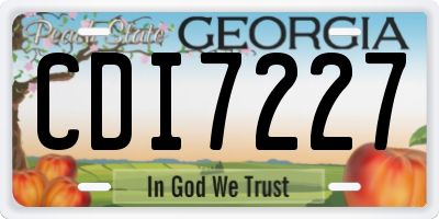GA license plate CDI7227