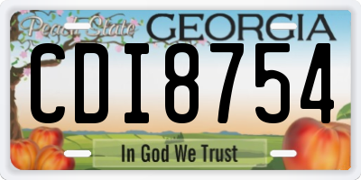 GA license plate CDI8754