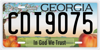 GA license plate CDI9075