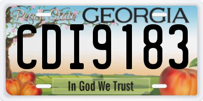 GA license plate CDI9183
