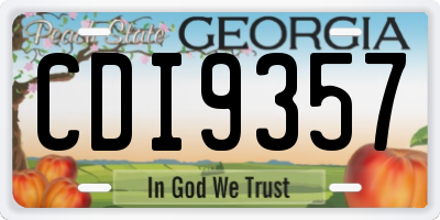 GA license plate CDI9357