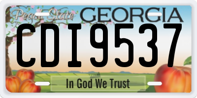 GA license plate CDI9537