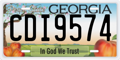 GA license plate CDI9574