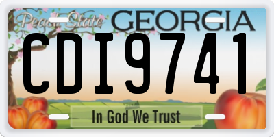 GA license plate CDI9741