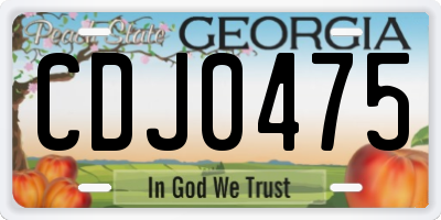 GA license plate CDJ0475