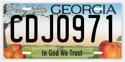 GA license plate CDJ0971