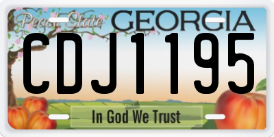 GA license plate CDJ1195