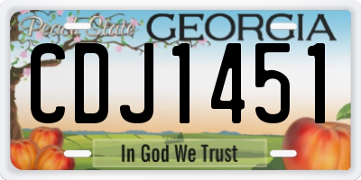 GA license plate CDJ1451