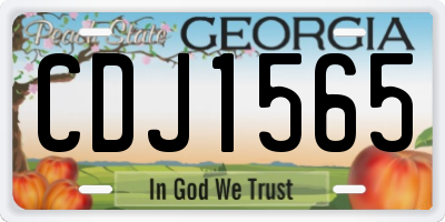 GA license plate CDJ1565