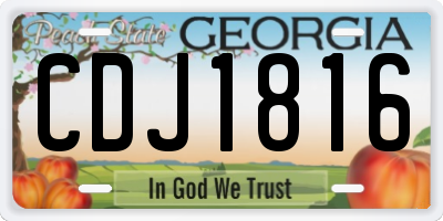 GA license plate CDJ1816
