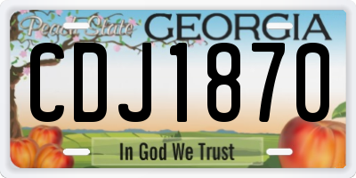 GA license plate CDJ1870