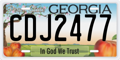 GA license plate CDJ2477
