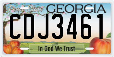 GA license plate CDJ3461