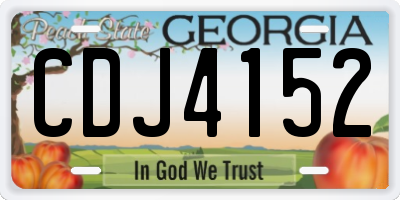 GA license plate CDJ4152