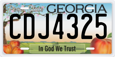 GA license plate CDJ4325