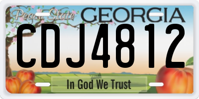 GA license plate CDJ4812