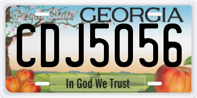 GA license plate CDJ5056