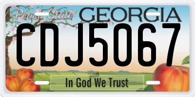 GA license plate CDJ5067