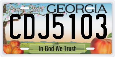 GA license plate CDJ5103