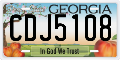 GA license plate CDJ5108